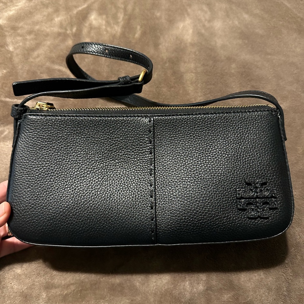 Black Leather Wristlet